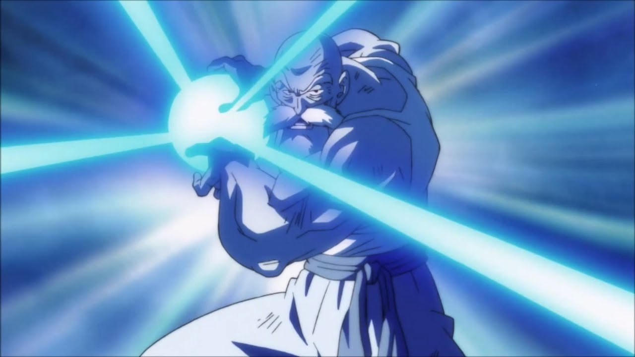 Master Roshi unleashing Greatest Kamehameha