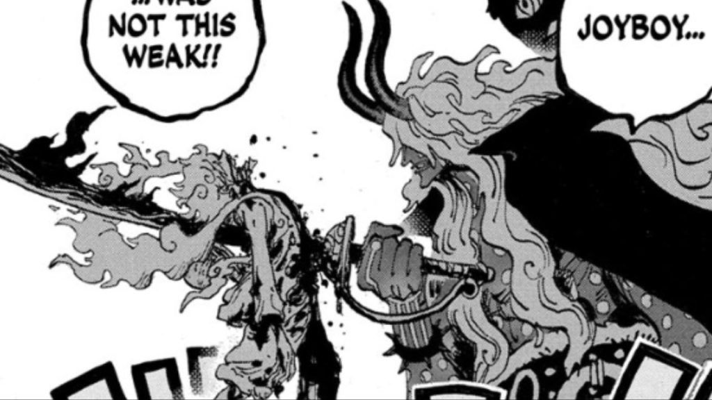 Imu wielding ancient weapons against Straw Hats in One Piece manga