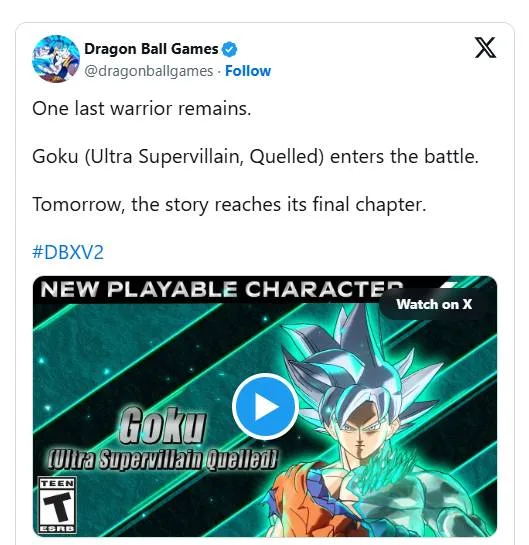 Goku Ultra Supervillain form in Dragon Ball Xenoverse 2