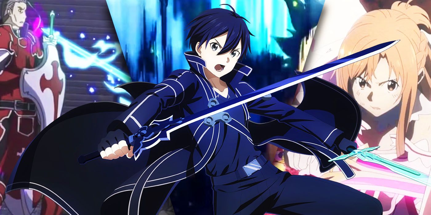 Kirito wielding dual blades in Sword Art Online
