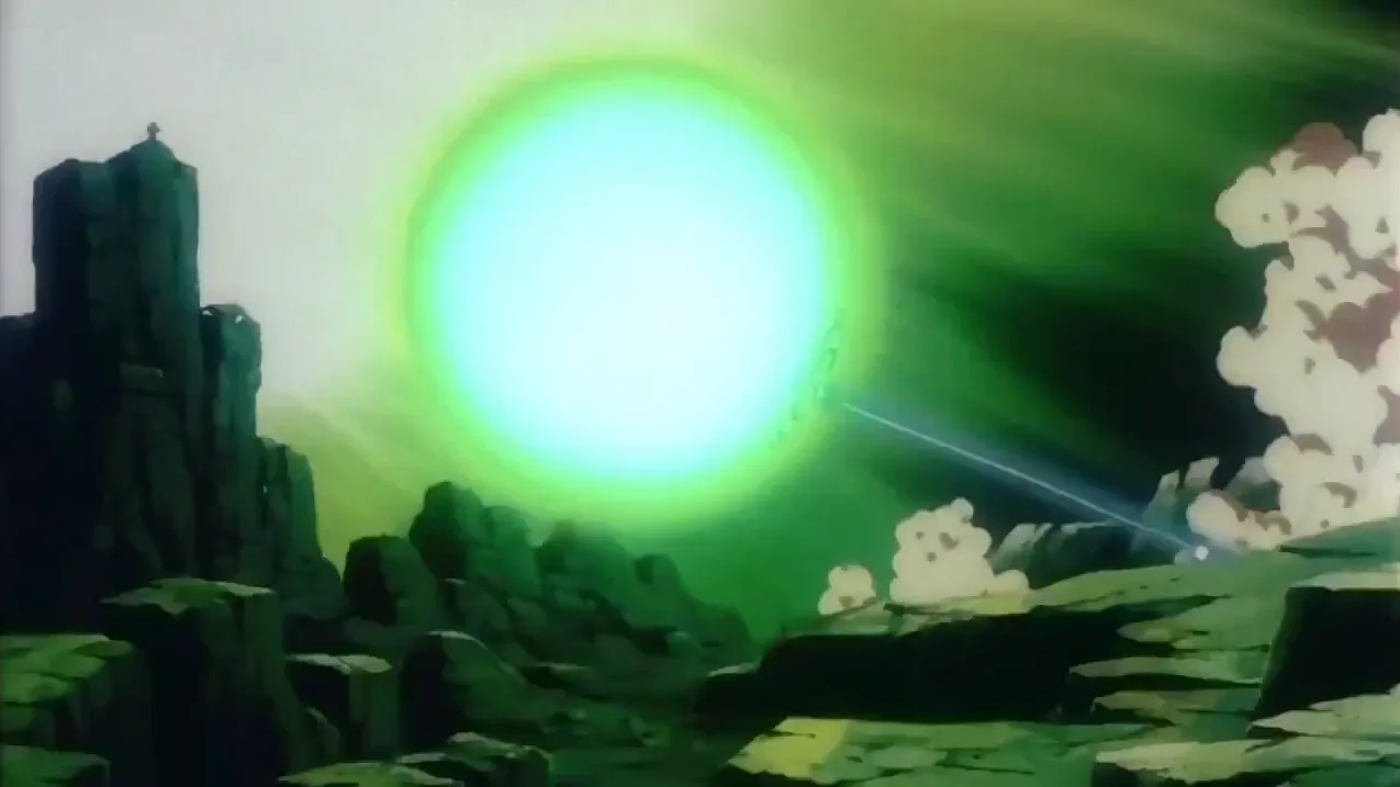 Broly unleashing Omega Blaster