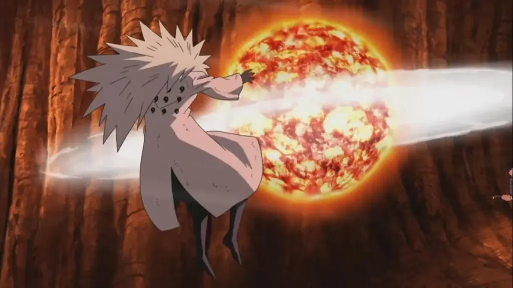 Naruto using Lava Release Rasenshuriken