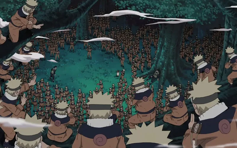 Naruto using Shadow Clone Jutsu
