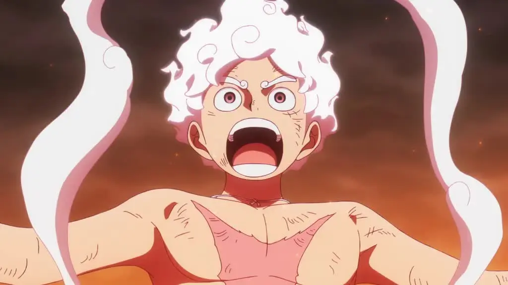 Luffy shocked in One Piece Gear 5