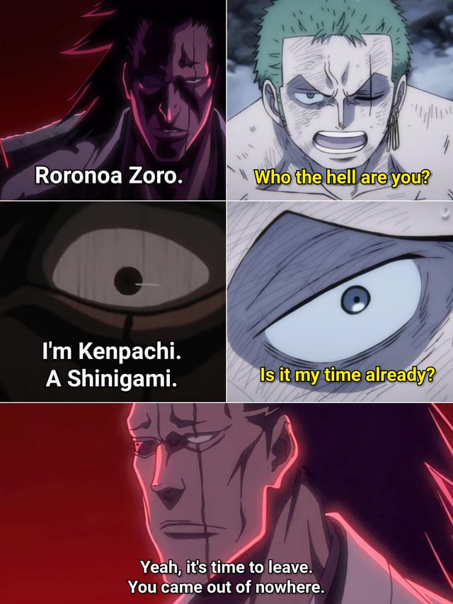 Zoro meets Kenpachi Zaraki in Bleach